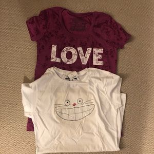 2 Disney shirts- one EUC and other NWT